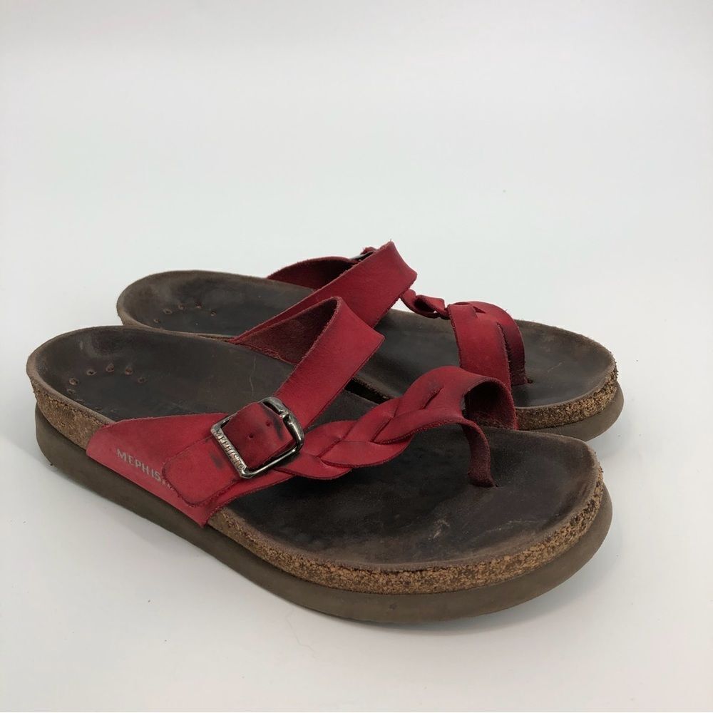 Mephisto Helen Twist Thong Sandals Red‎ Air Relax Womens 5 / EU 37